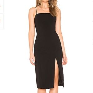 Jay Godfrey Skylar Midi Black Slit Lace Up Dress